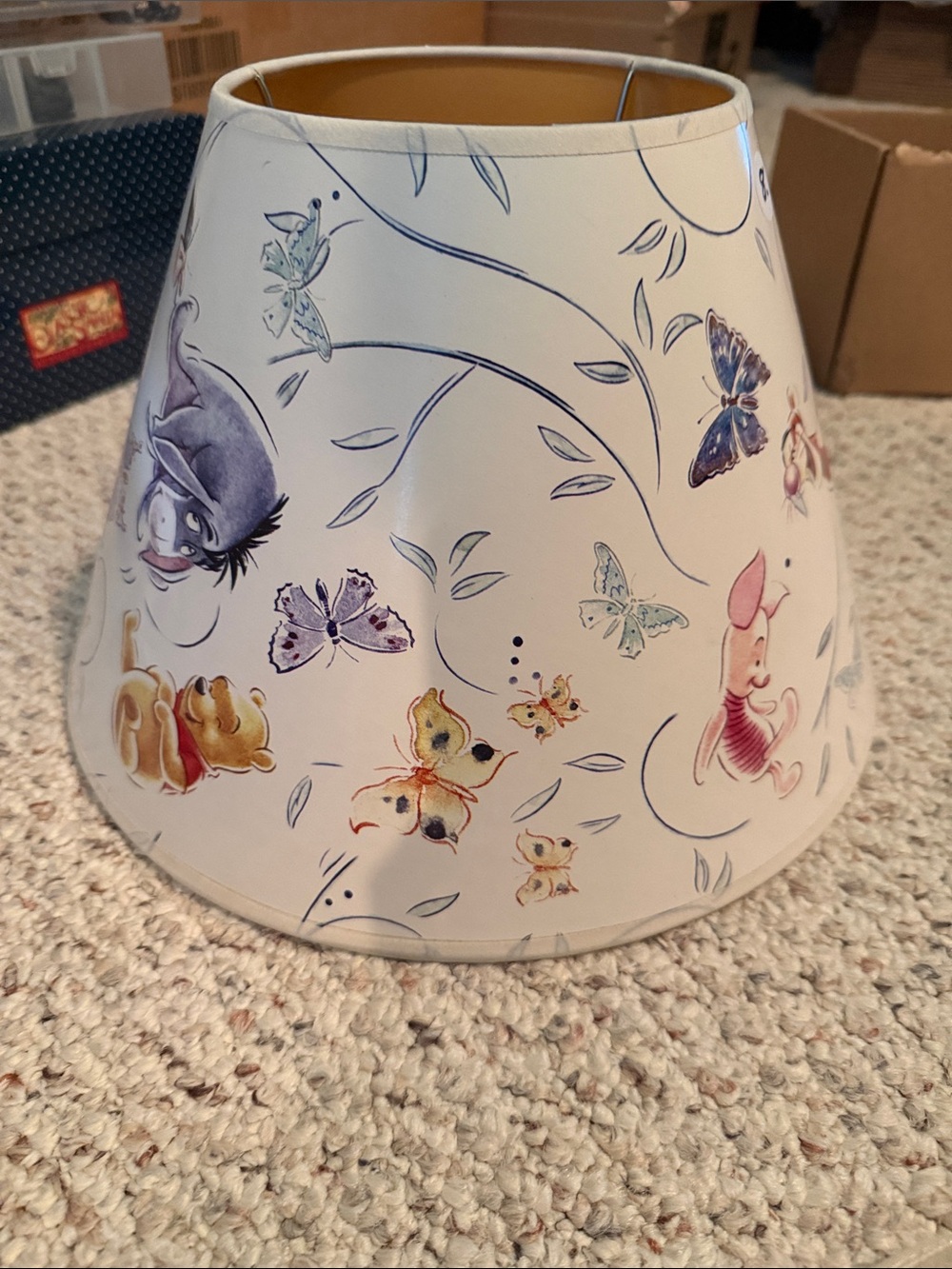Vintage Winnie the Pooh Themed White & Pastel Nursery Lamp Shade